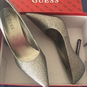 Guess Silver Sparkly Pumps 7.5